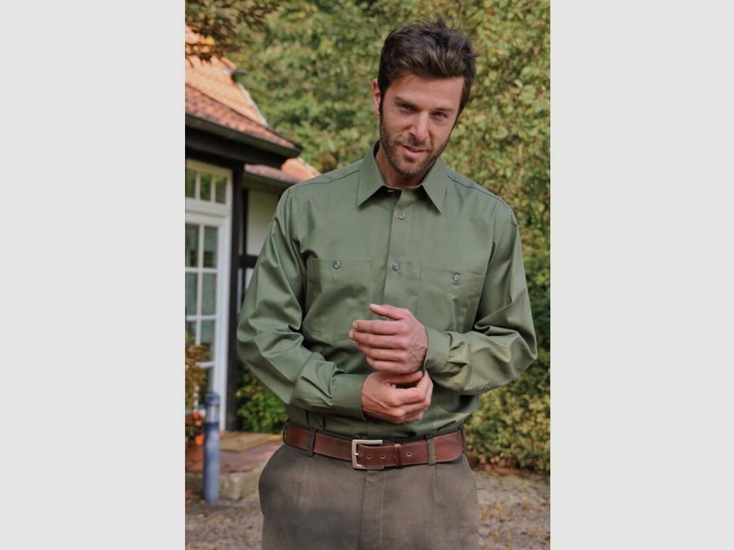 Hubertus Jagdhemd Uni Classic Langarm 40