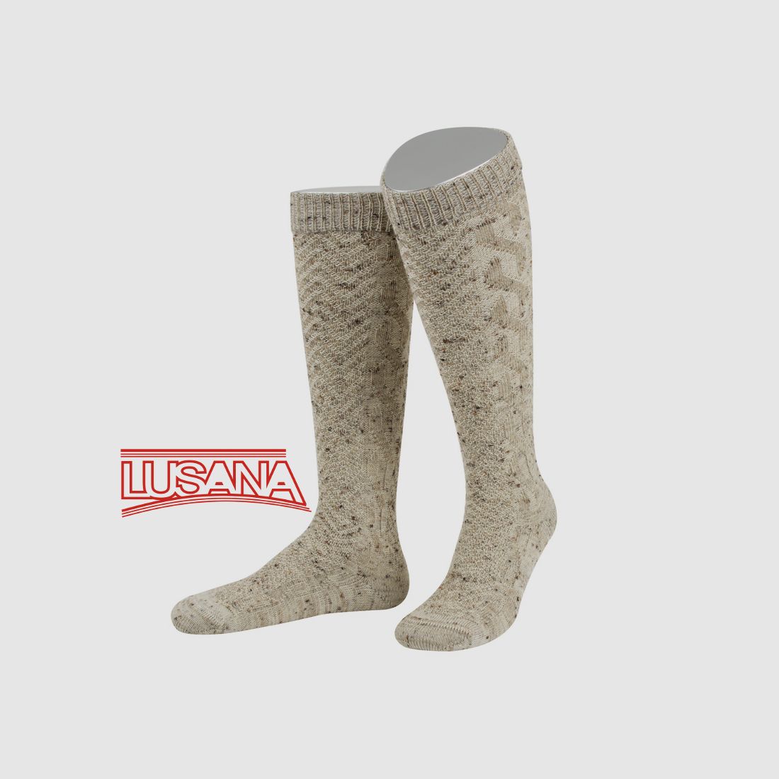 Lusana Kniebundstrumpf «Eddy« Mittelbeige meliert L4031 (9)