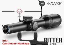 Hawke mira telescópica ENDURANCE 30 WA 1-4×24 Tactical DOT MRAD retícula iluminada