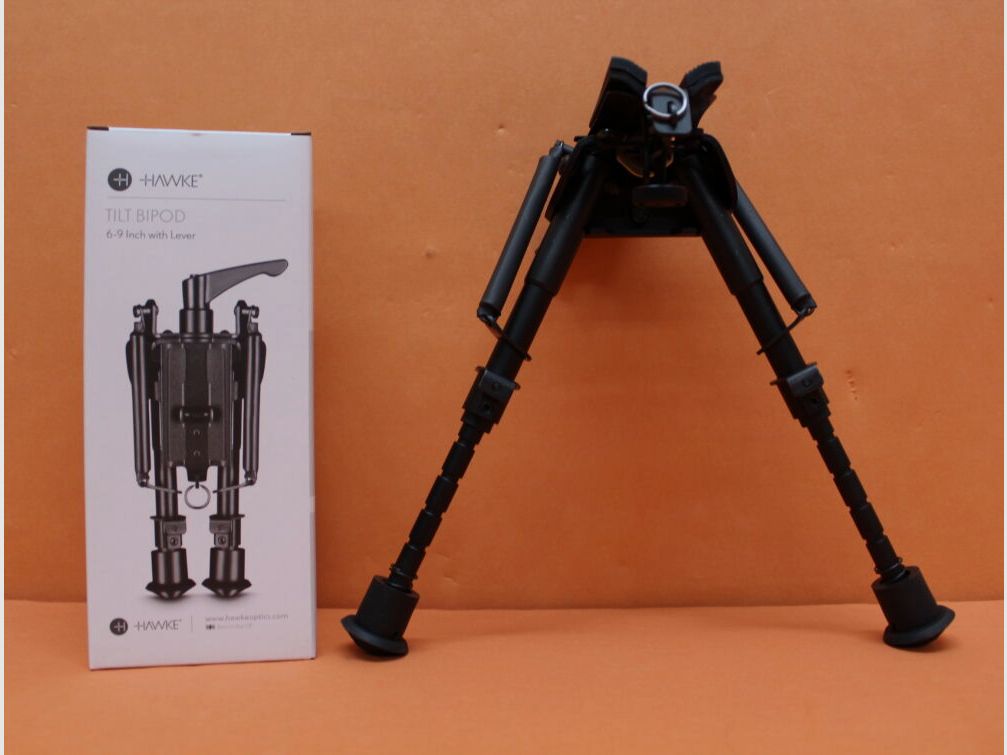 HAWKE HAWKE Zweibein Tilt Bipod (70005) Höhe 6-9"/ ca. 15-23 cm, m. Drehgelenk, Rastenverstellung