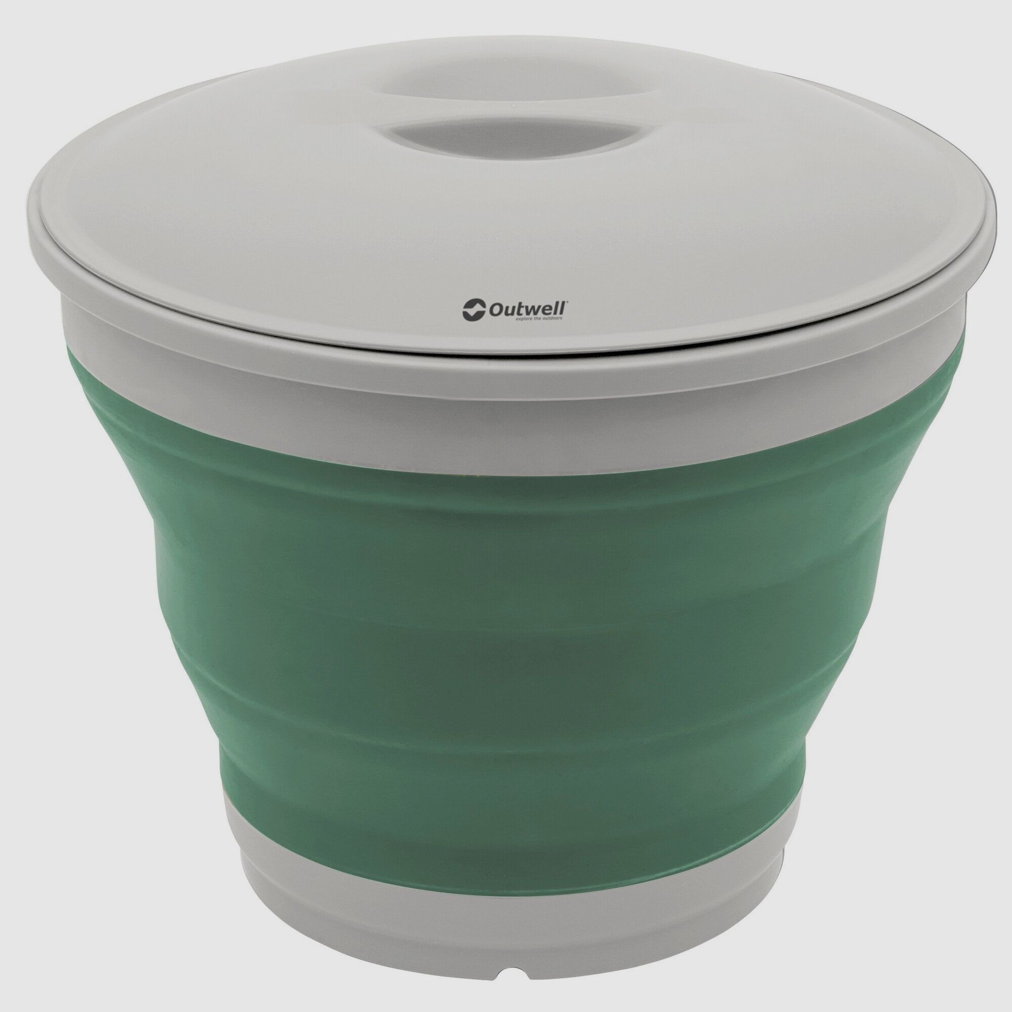 Foldable Bucket, Dark Green, image 3 of 4
