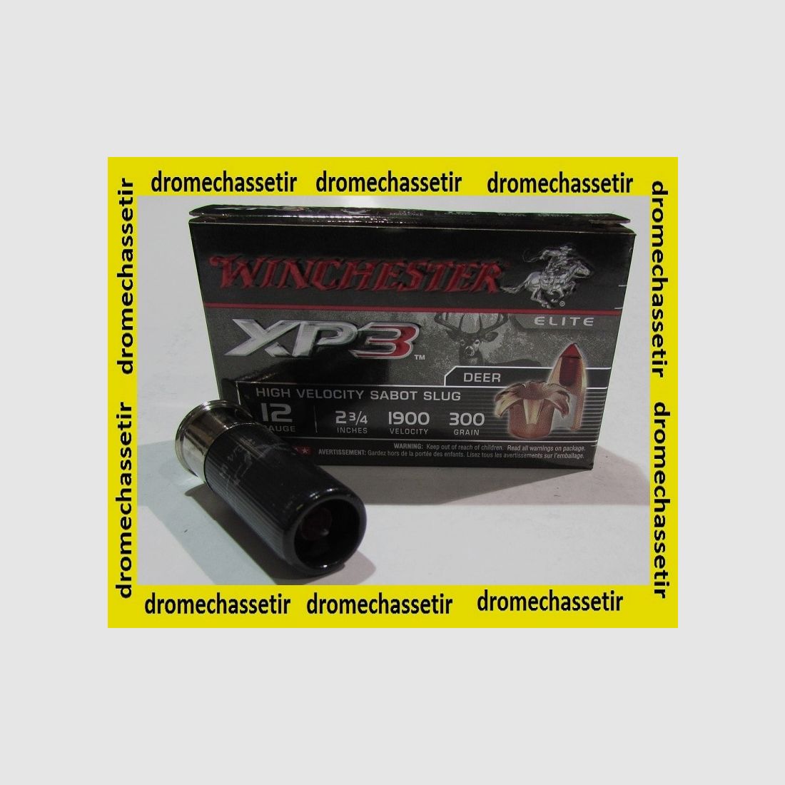 Boite de 5 cartouches WINCHESTER XP3 cal 12/70, balle de 34.1grs