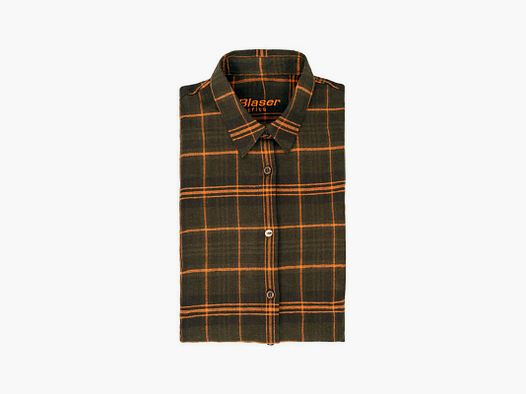 Blaser Damen Flanell Bluse Jurika Oliv/Burned Orange Kariert