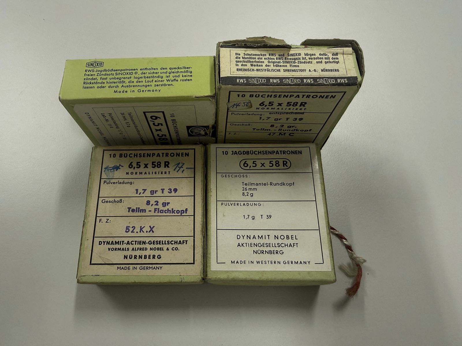 6,5 x 58 R Hülsen RWS in der Originalverpackung