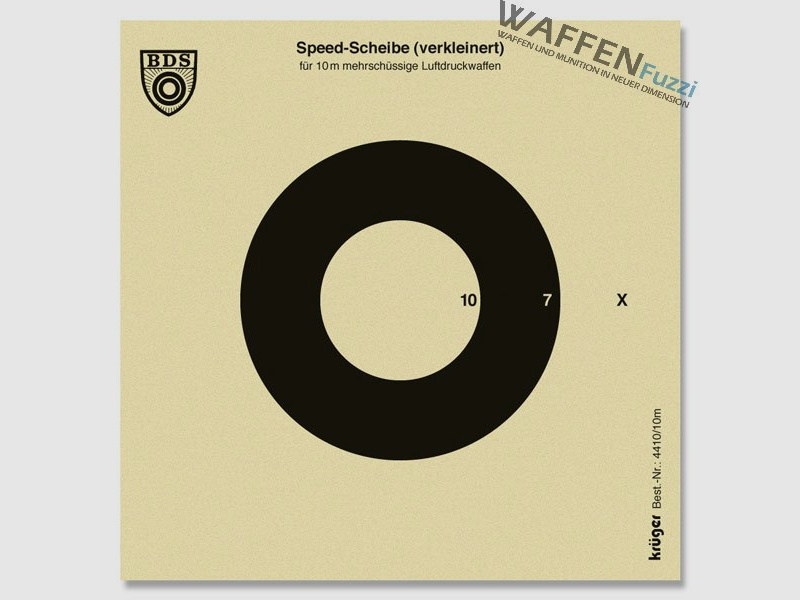 BDS-Speed-Scheibe für 10m Distanz, 14 x 14 cm
