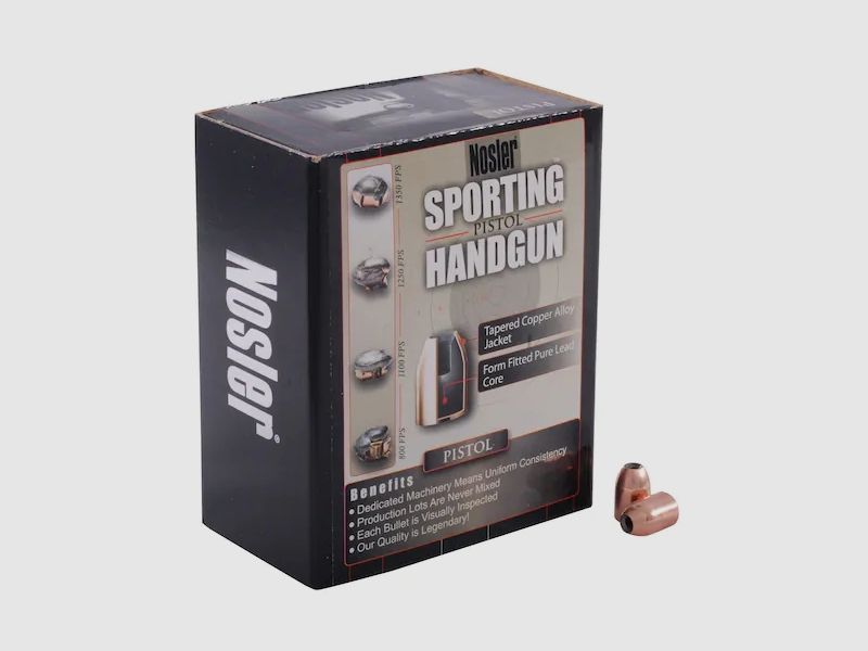 Bala Nosler Sporting Handgun 9mm/.355 124GR JHP 250 piezas