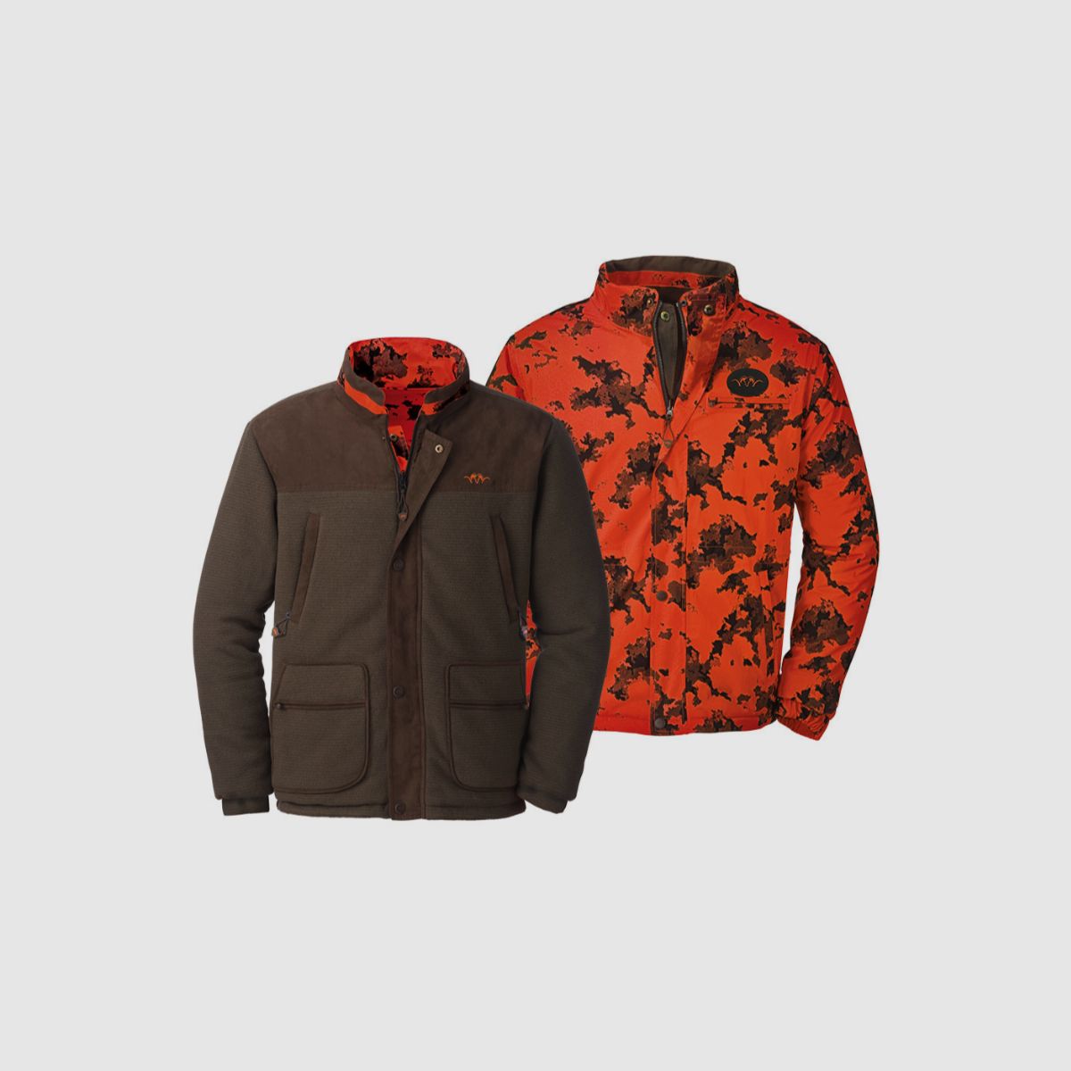 BLASER Fleece Camo Wende Jacke Schlamm Braun