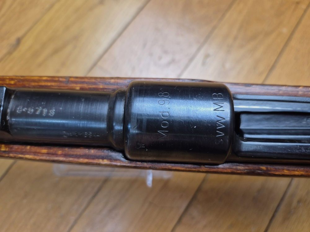 Selten und sehr schön K98 – Seltene Herstellung Mauser Kriegsmodell Besatzung Frankreich Oberndorf für Indochina – Seltenes Code SVW MB – Original Brünierung – Mono-Seriennummer – TBE ++, Bild 26 von 40