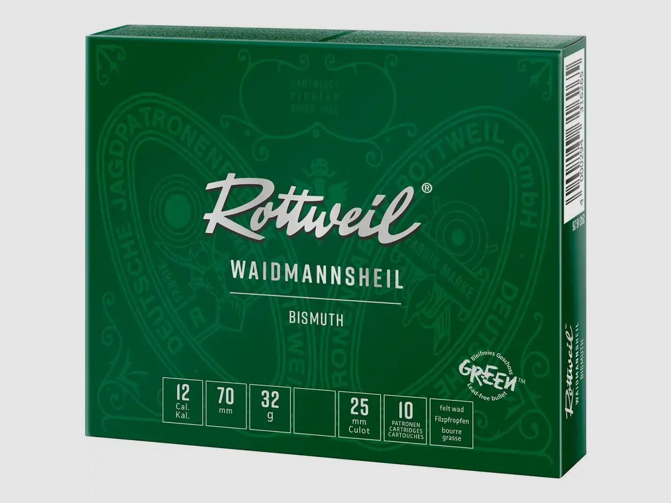Rottweil Waidmannsheil Bismuto 32g - 3,0mm - 10pz