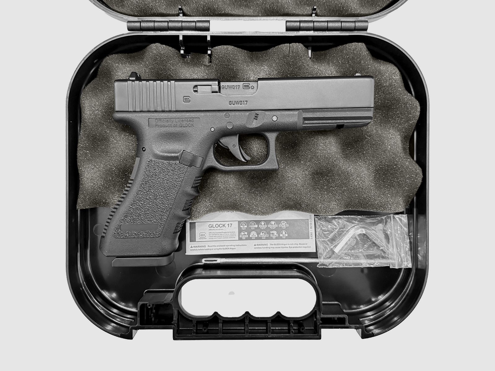 Pistola CO2 Glock 17 Gen4 Blowback 4,5mm Diabolo/BB scivolo in metallo nera - NUOVA