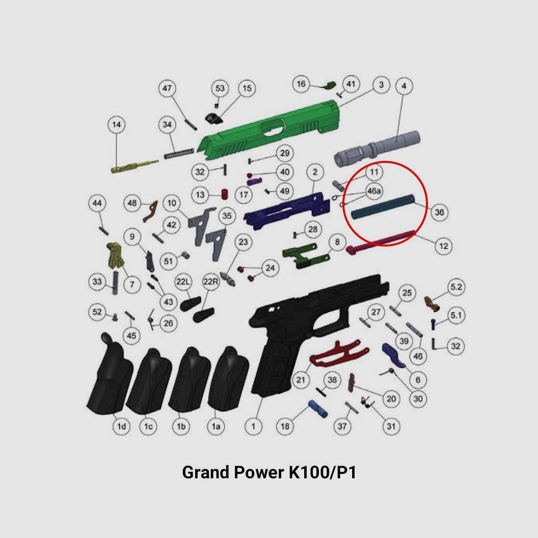 Grand Power Schließfeder für P1/P380, Bild 3 von 3