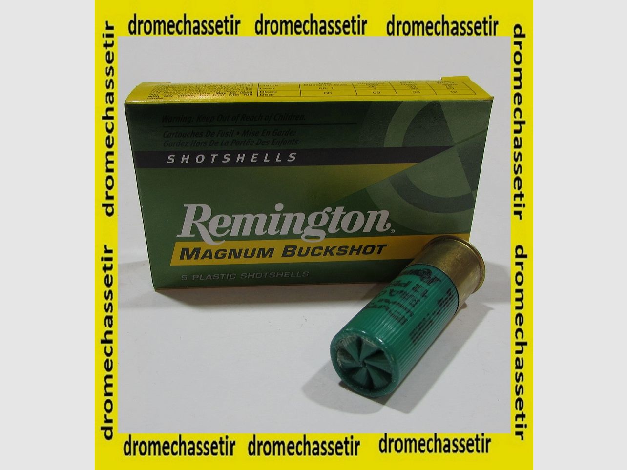 Boite 5 cartouches remington cal 12/70 semi magnum chevrotines 12 grains