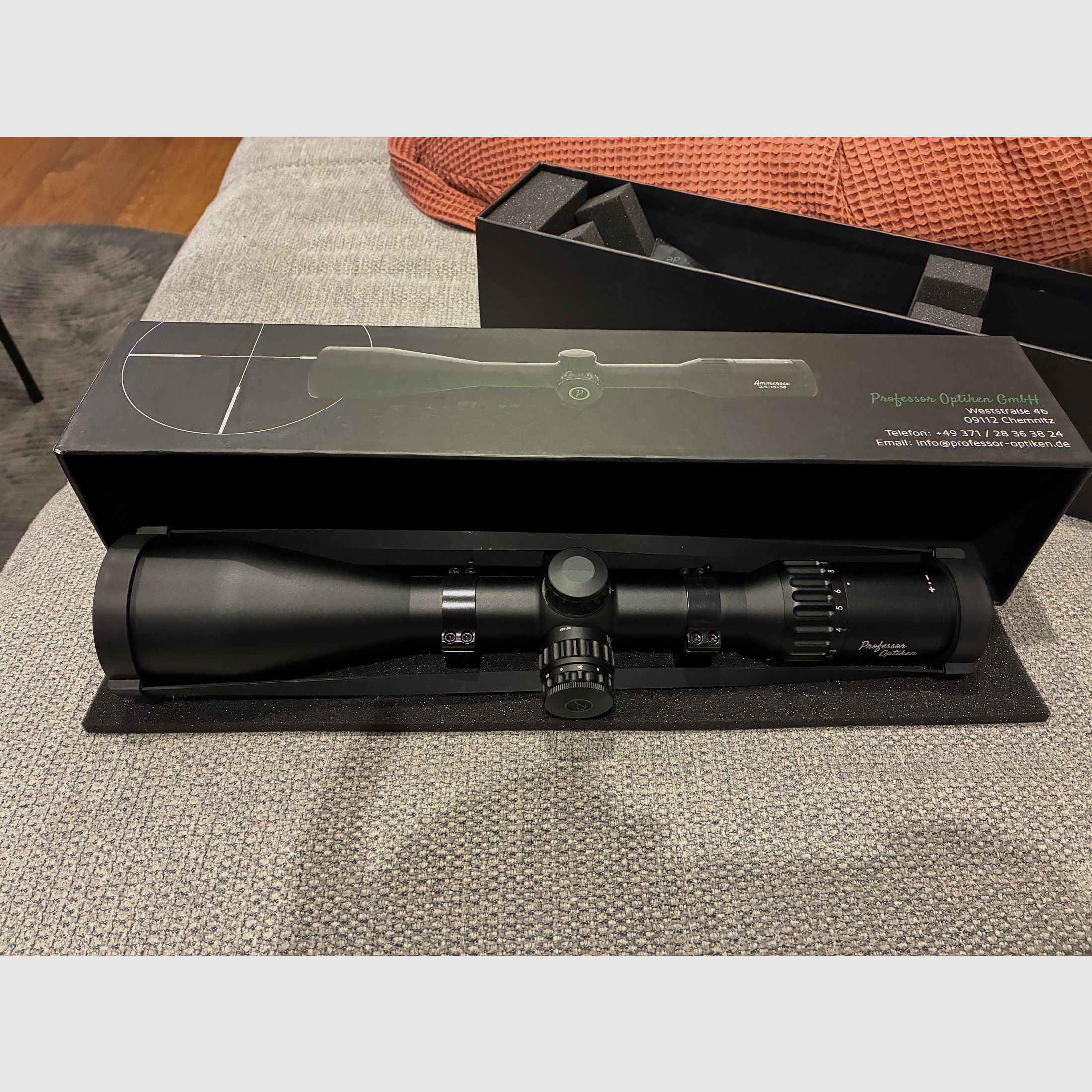 Zielfernrohr vom Professor Optiken Ammersee - 2,5-15x56 HD V2, Leuchtfaser-Absehen 4