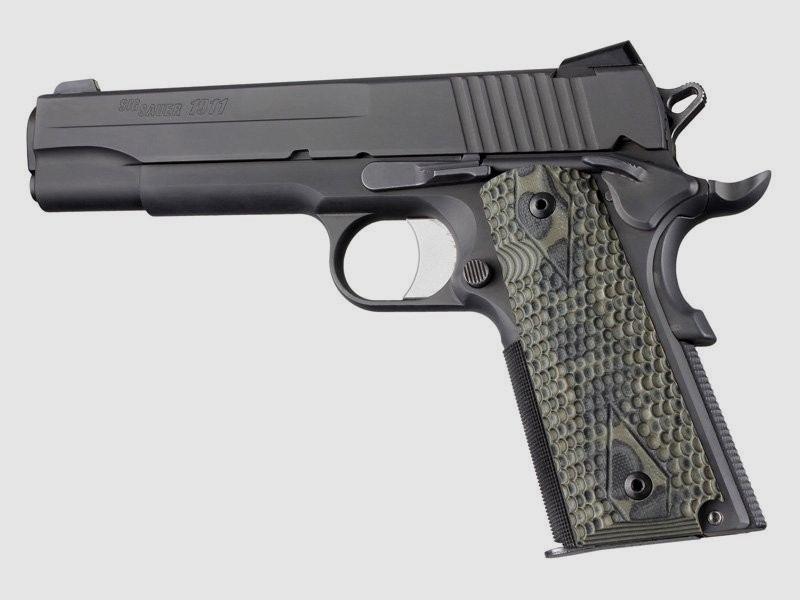 Hogue Plaquettes de crosse G10 Piranha Vertes Colt 1911, image 2 sur 2
