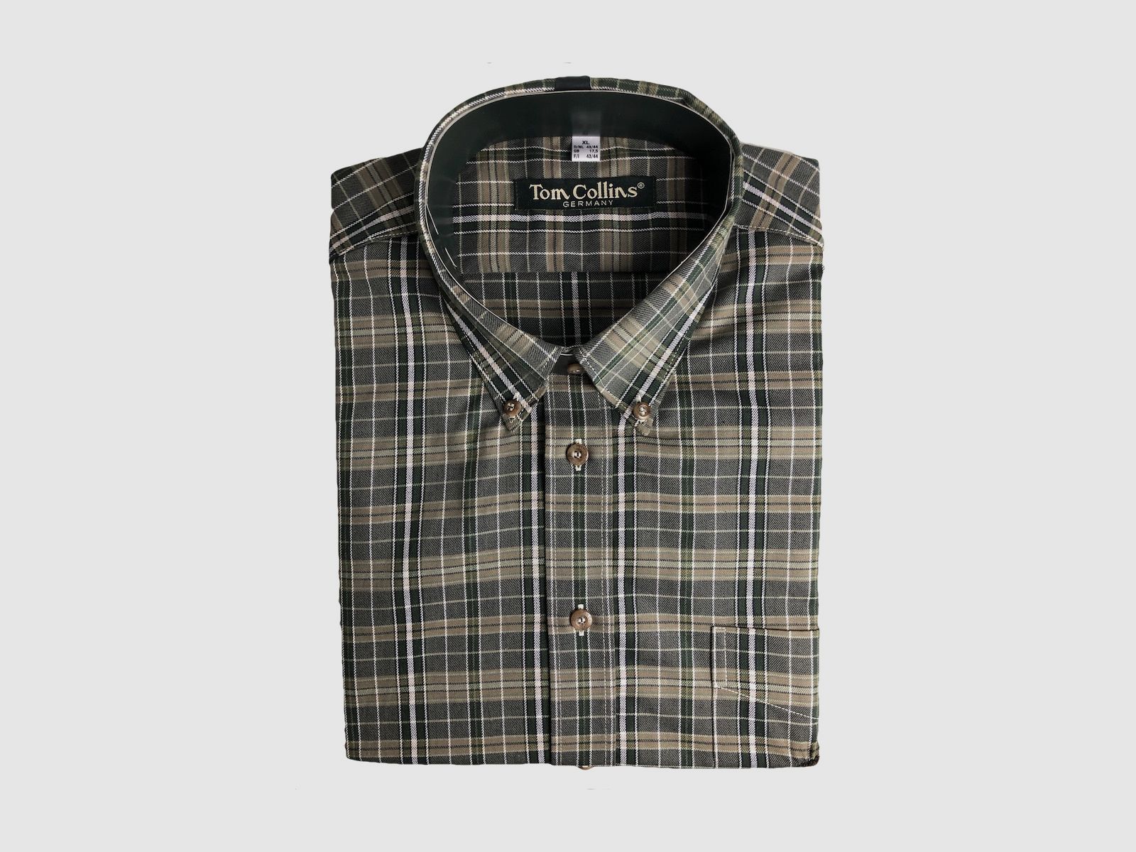 CAMISA DE HOMBRE TOM COLLINS DE MANGA LARGA VERDE TRADICIONAL