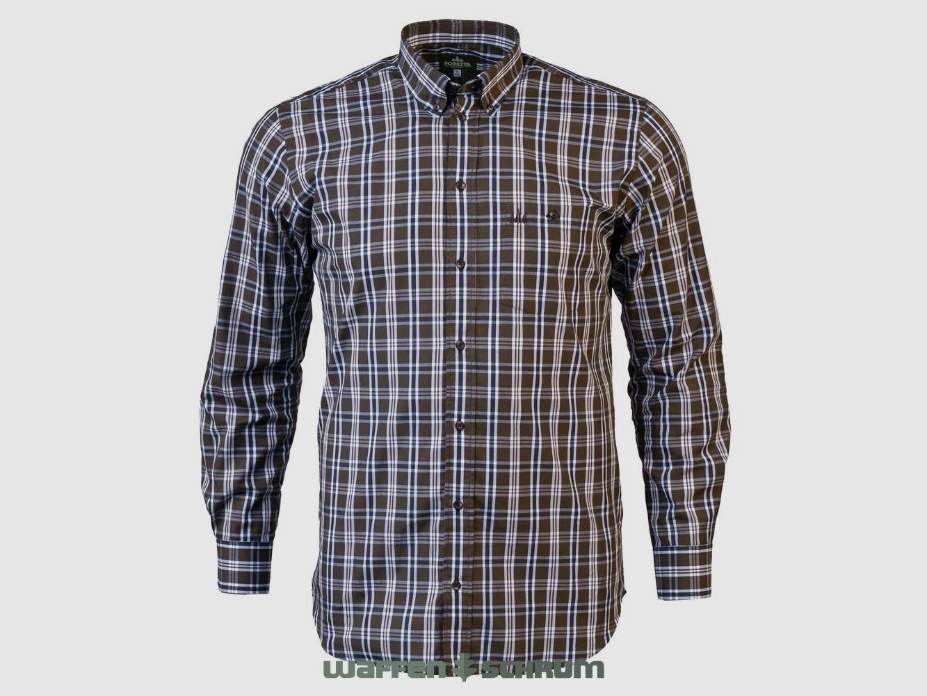 Camisa de caza Foresta a cuadros oliva-azul