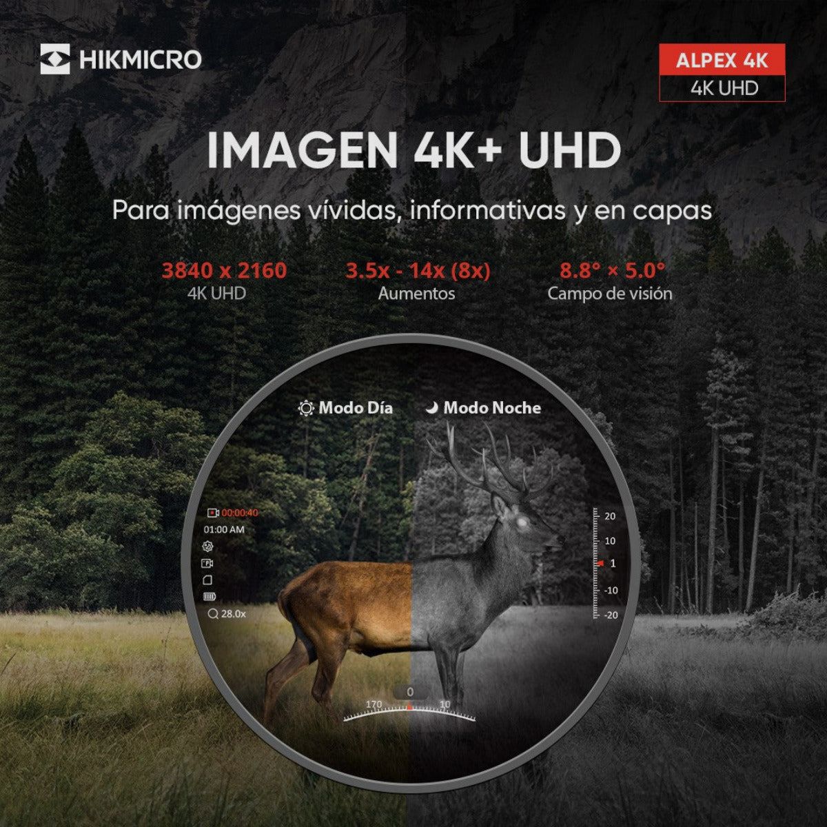 HIKMICRO Alpex LRF 4K A50EL Digitales Nachtsichtzielfernrohr, Bild 9 von 16