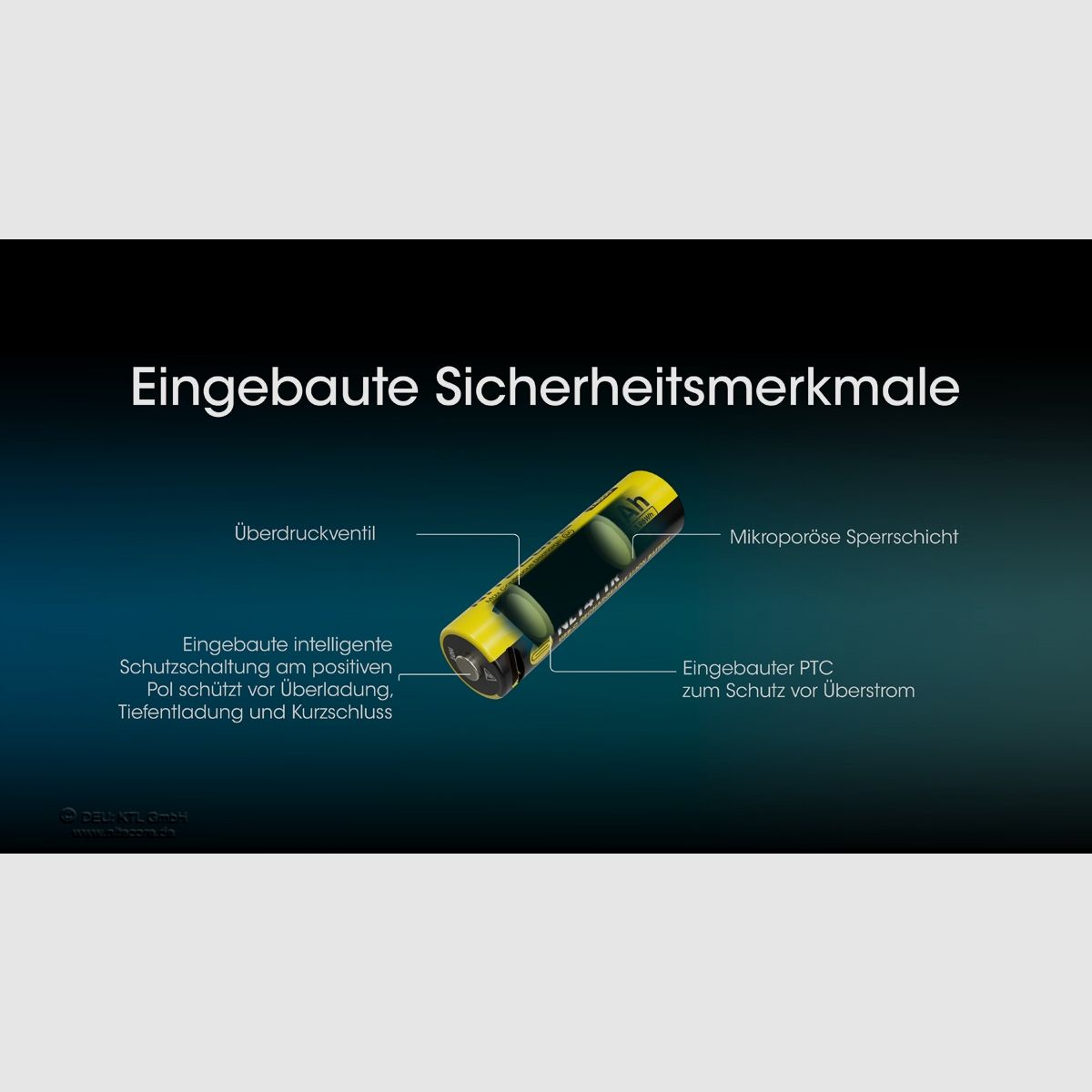 Nitecore Li-Ion Akku 14500, 1100mAh, USB-C, NL1411R, Bild 6 von 11