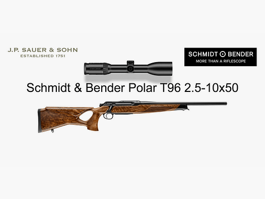 J.P. Sauer & Sohn Sauer 505 ICONIC Lochschaft HQ5 Paquete de Equipamiento Elegance | .308 Win. | Schmidt & Bender 2.5-10x50 T96 Polar