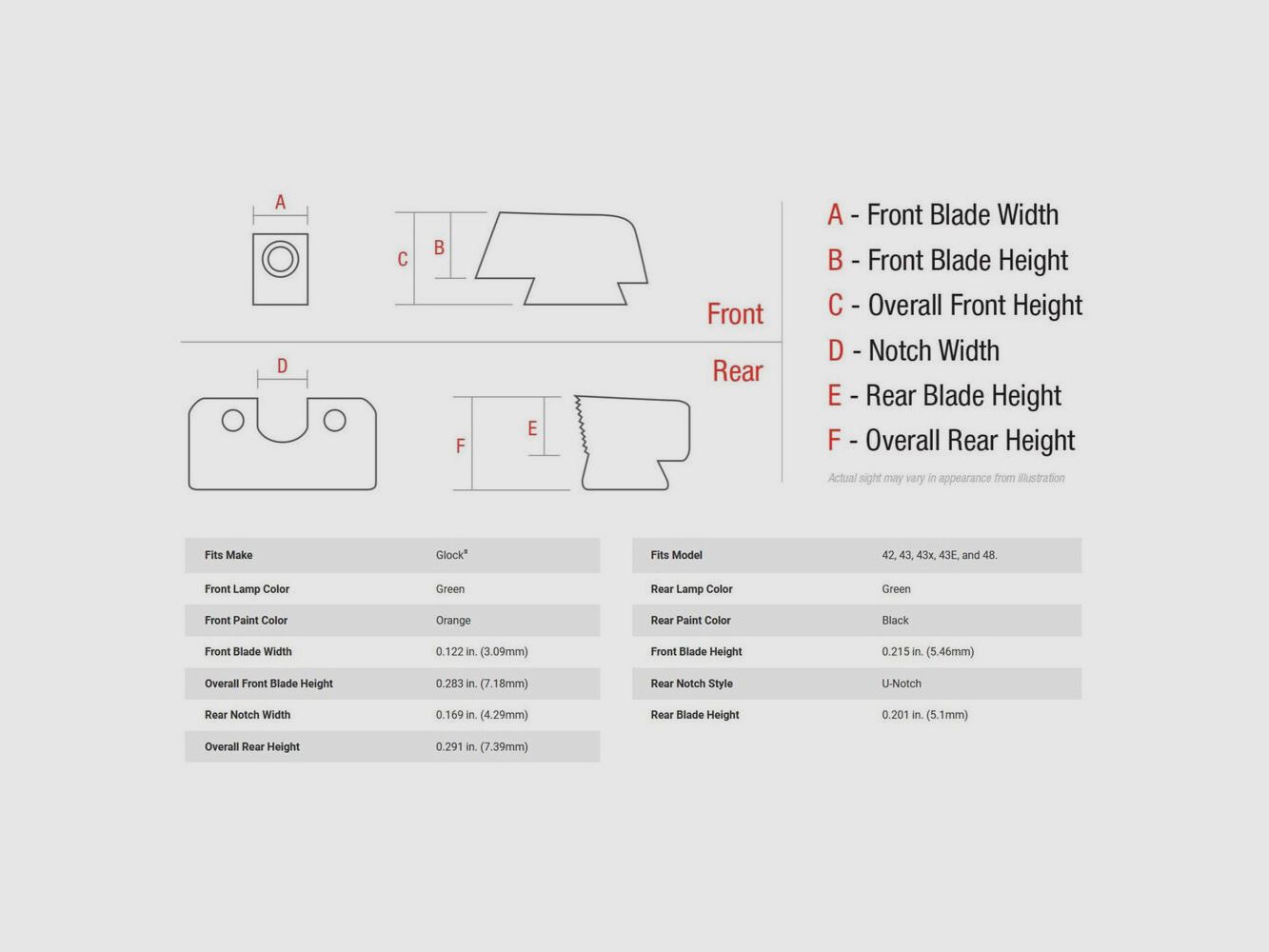 Zestaw celowników Trijicon HD XR Pomarańczowy G42/43/48