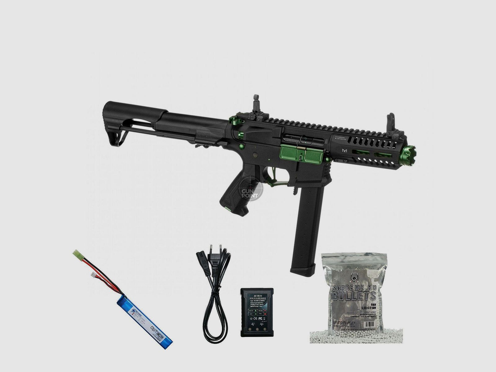 SET !!! Softair - Maschinenpistole - G & G ARP 9 0.5J Jade - ab 14, unter 0,5 Joule