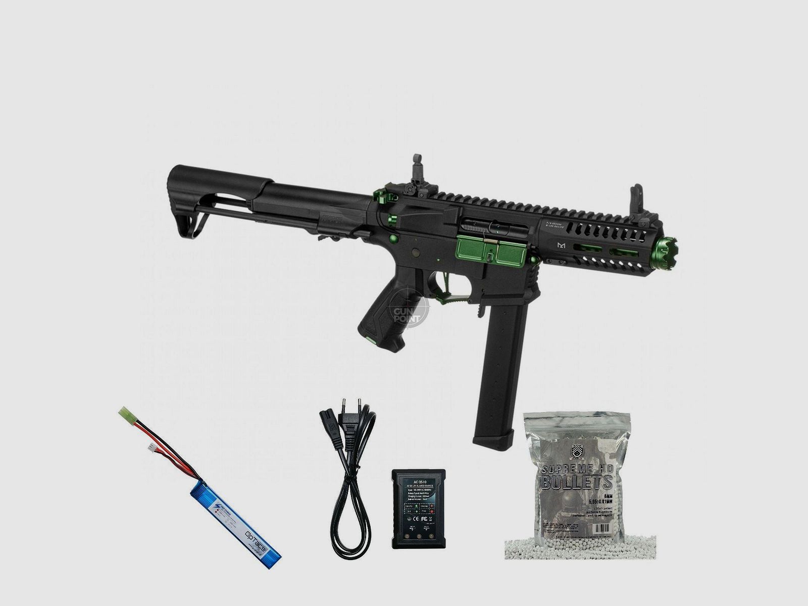 SET !!! Softair - Maschinenpistole - G & G ARP 9 0.5J Jade - ab 14, unter 0,5 Joule