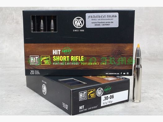 RWS Short Rifle HIT .30-06 Spr. 165gr. 10.7g 20 pieces discount prices