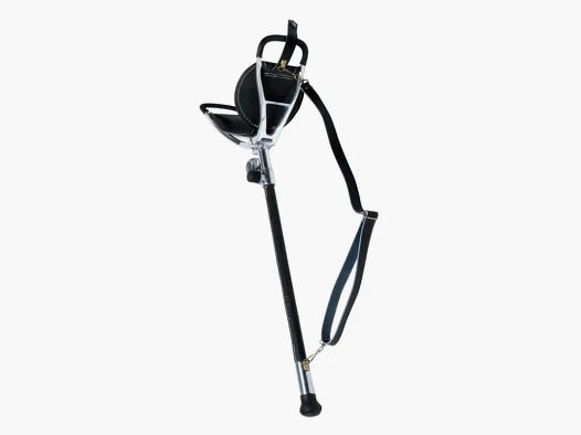 Telescopic seat stick with round leather seat