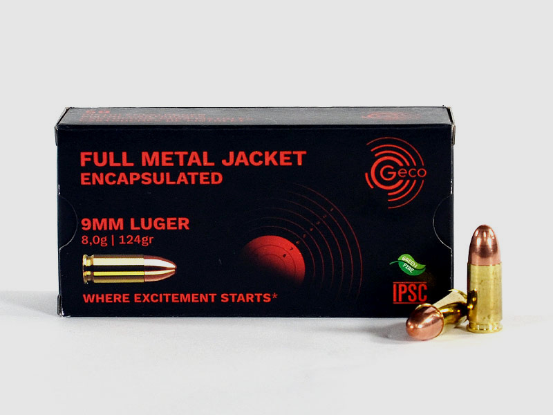 GECO 9 mm Luger FMJ SX Encapsulated 124 grs 1 Packung (50 Schuss á 0,388 €*)