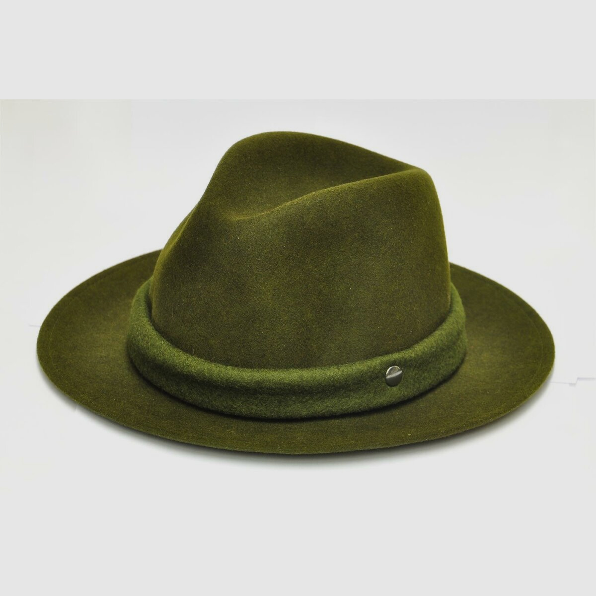 Hat wool with reversible signal tape (to unfold) 57 olive