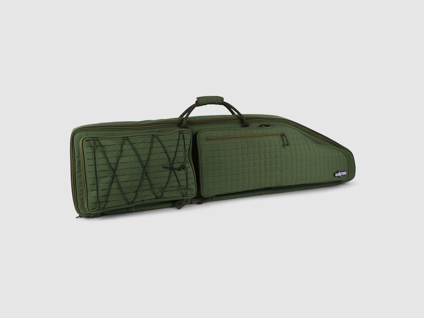 Housse d'arme d'hiver Olympic 130 cm – Laser-Cut MOLLE, Shockcord, système de transport de sac à dos, nylon 1000D (Forest)