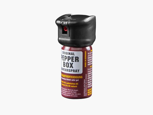 Pfefferspray Pepper-Box klein met nevel en flip-topdeksel