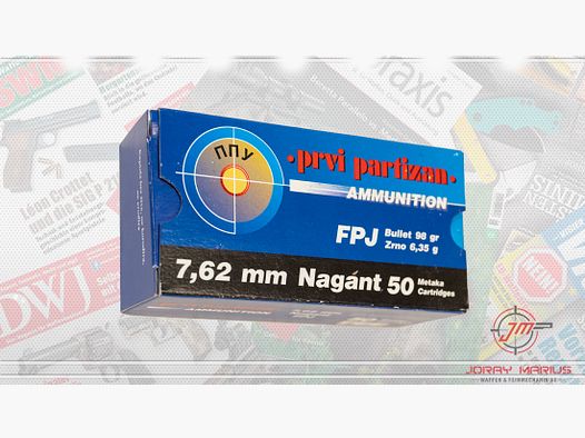 7.62 Nagant PRVI Partizan 6.35g 98gr FMJ