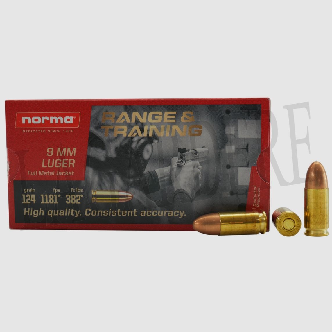 NORMA RANGE & TRAINING FMJ 124 GRS (Patrone mit Geschoss)