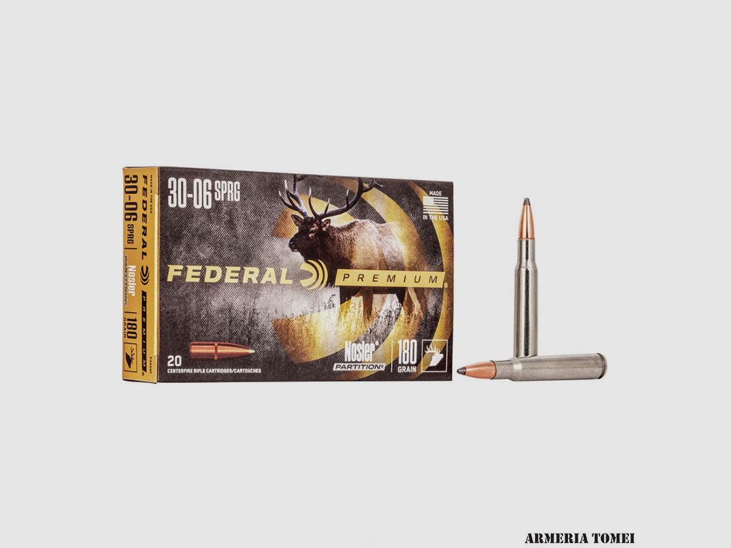 FEDERAL – 30-06 180GR H.E.PREMIUM NOSLER PARTIT CONF. 20 PZ.