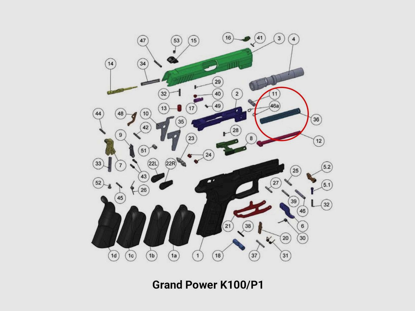 Grand Power Schließfeder für P1/P380, Bild 3 von 3