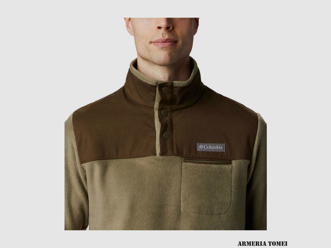 PULLOVER – HERREN – COLUMBIA – COTTONWOOD PARK HALF SNAP Stone Green, Olive Green, Bild 4 von 5