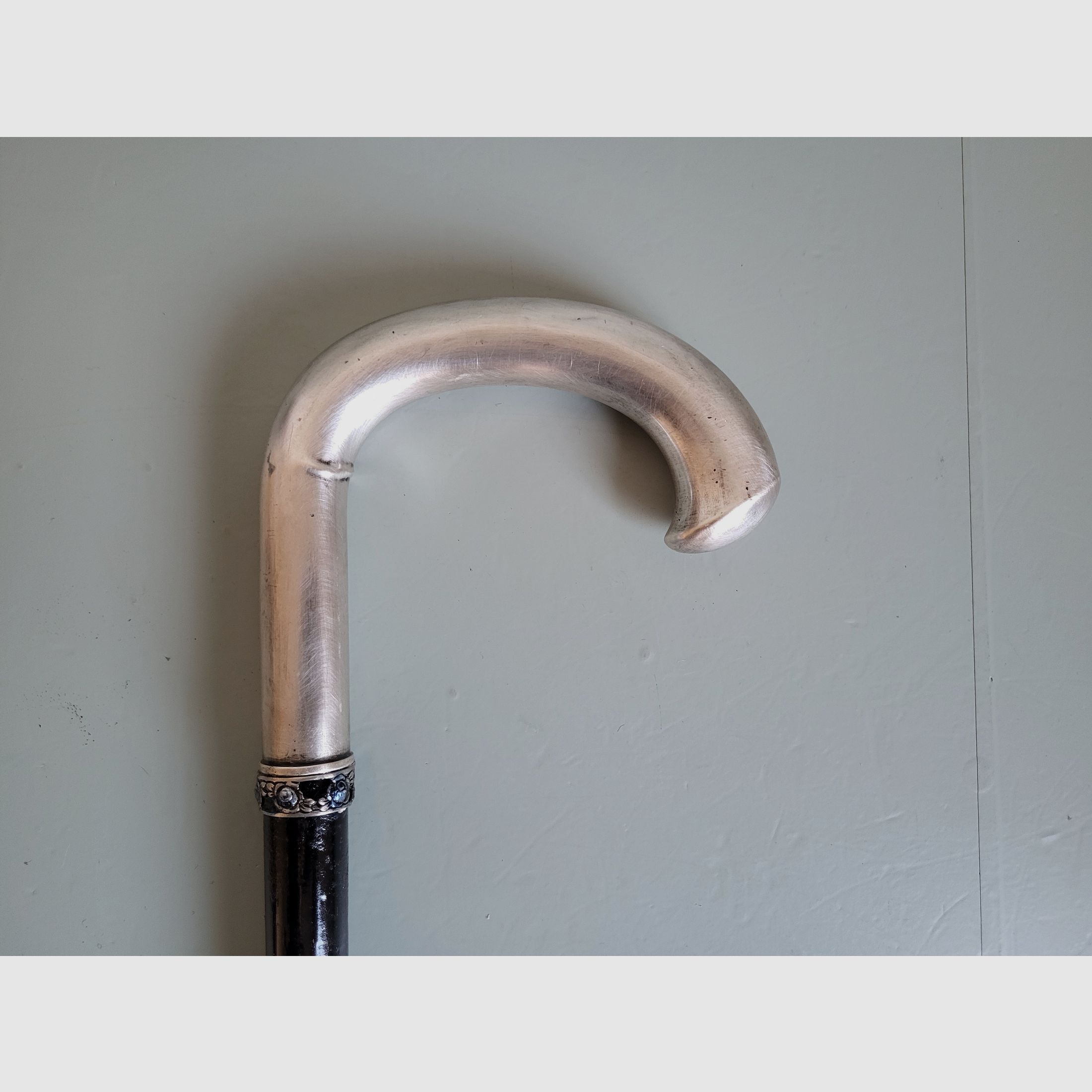 Old walking stick - 800 silver - ebony - A. Stürm Vienna - 1920s - Austria