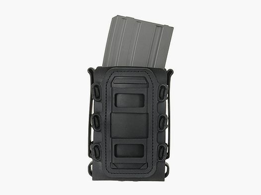 Soft Shell Rifle 5.56 Mag Pouch with MOLLE Clips - Black [TMC]