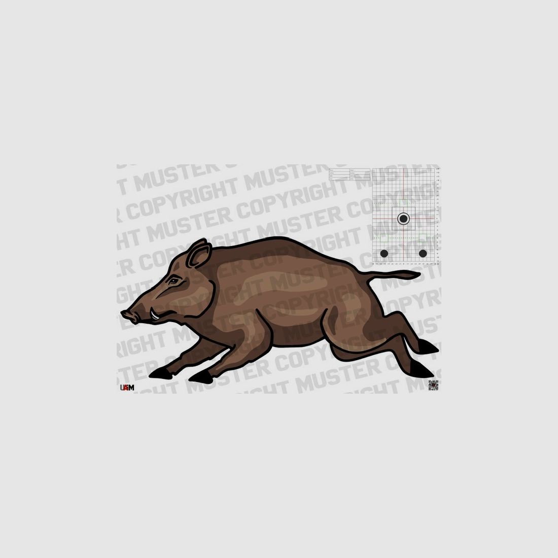 Hunting Target Boar Fleeting DIN A1 – Realistic Target for Precise...