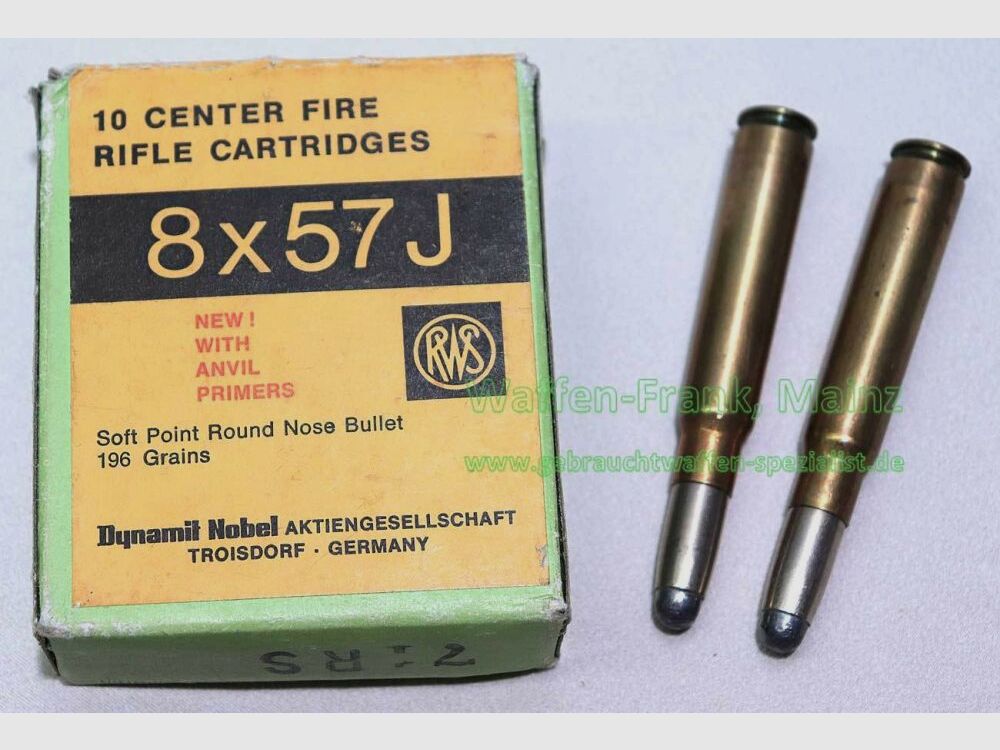 RWS (WZd.Fa.Rottweil) rifle cartridges 8x57J 12.7 g TMR