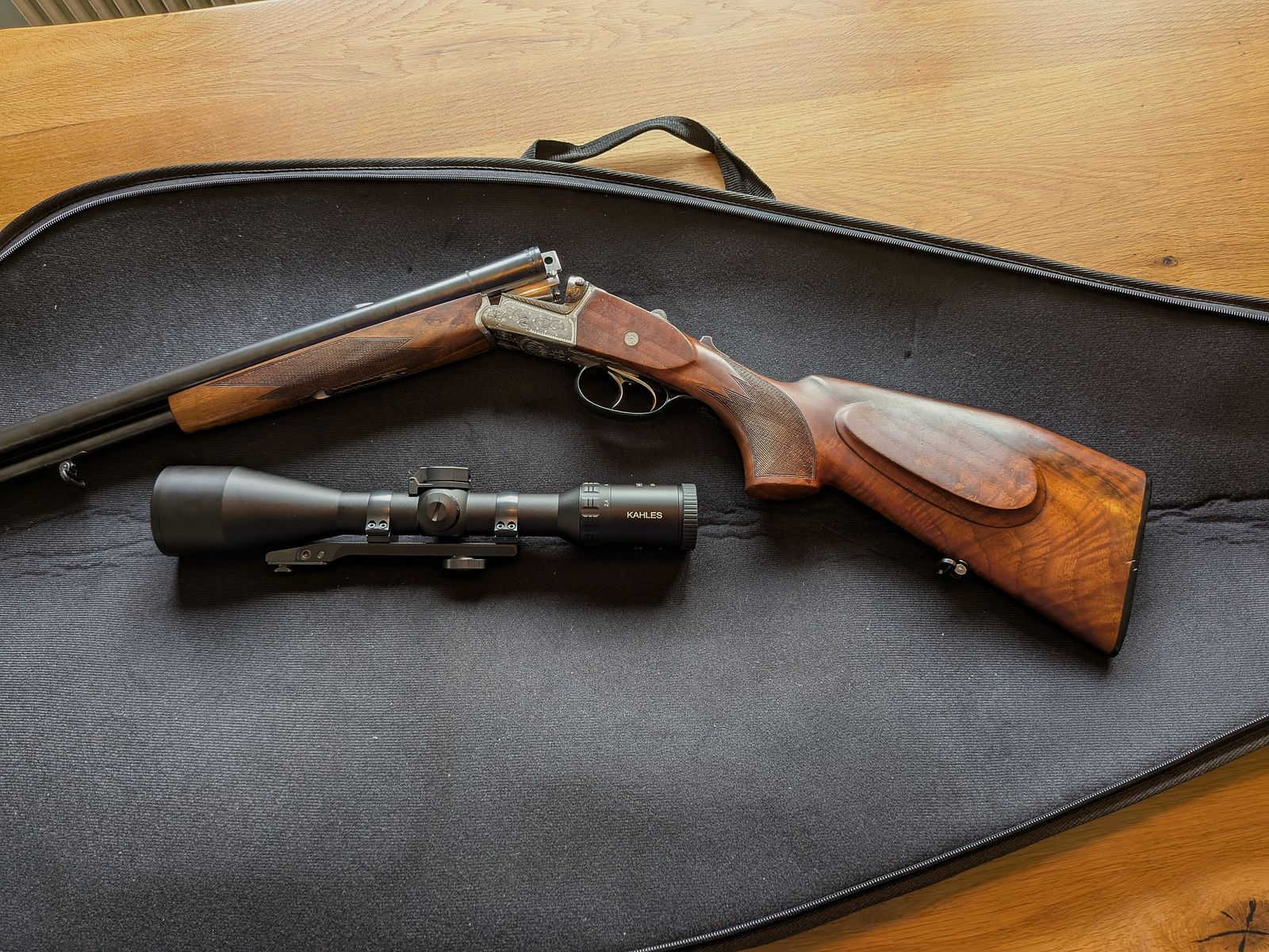 Krieghoff Trumpf (16/70, 16/70, 7x57R) & Kahles Helia 2,4-12x56i