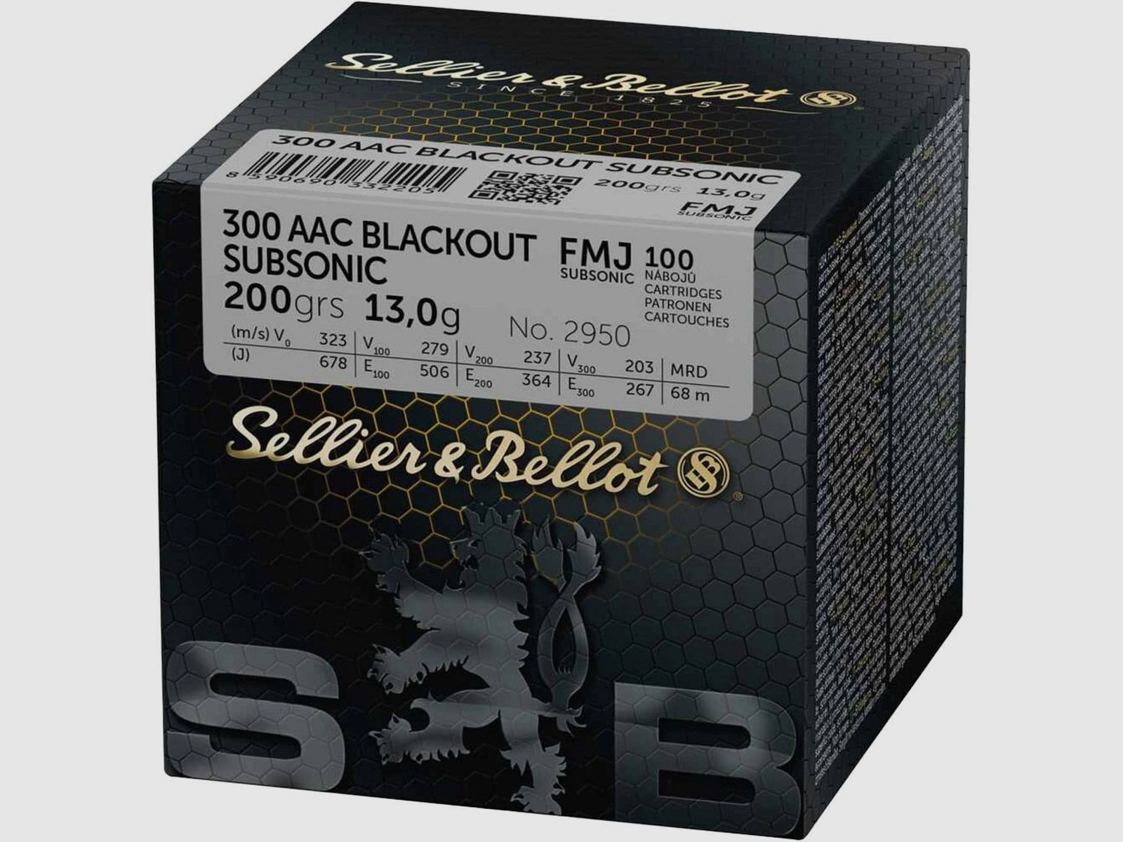 Sellier & Bellot .300 AAC Blackout Subsonic Vollmantel 13g/200grs.
