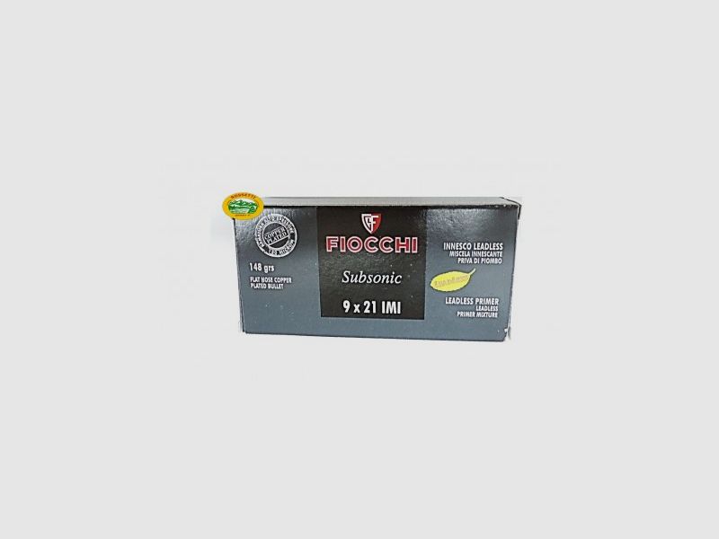 FIOCCHI Munition Kal. 9x21 148 gr. FNCP TOP TARGET Subsonisch