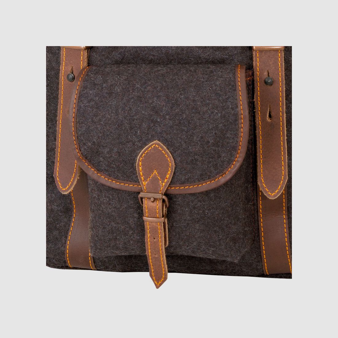 AKAH Wanderrucksack Loden mit Büffel-Leder