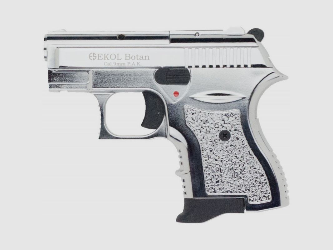 Pistole mit Platzpatronen EKOL BOTAN Kaliber 9 mm PAK Chrom