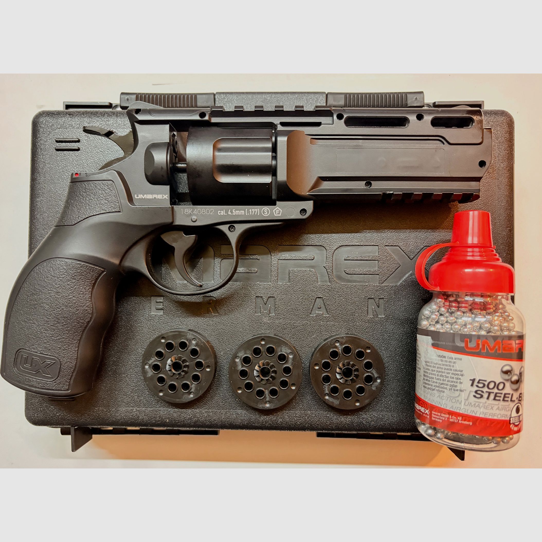 Umarex UX Tornado .44 Super Magnum CO₂ revolver 4,5 mm BB – set completo incl. maletín y accesorios