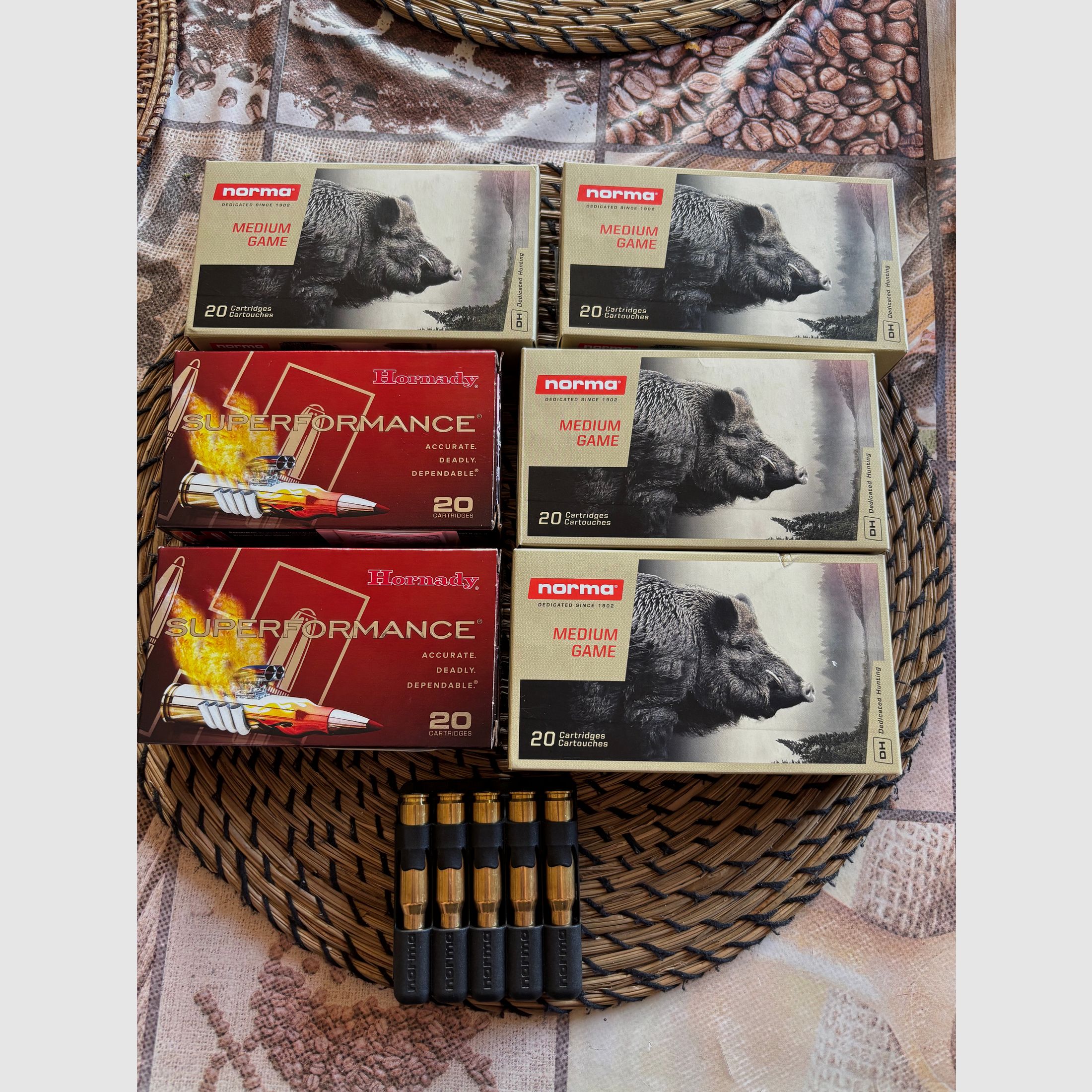 85 disparos Norma Vulkan 11,7 g / 180 gr 36 disparos Hornady SST 150 gr calibre .308 bonito paquete completo ¡TOP!