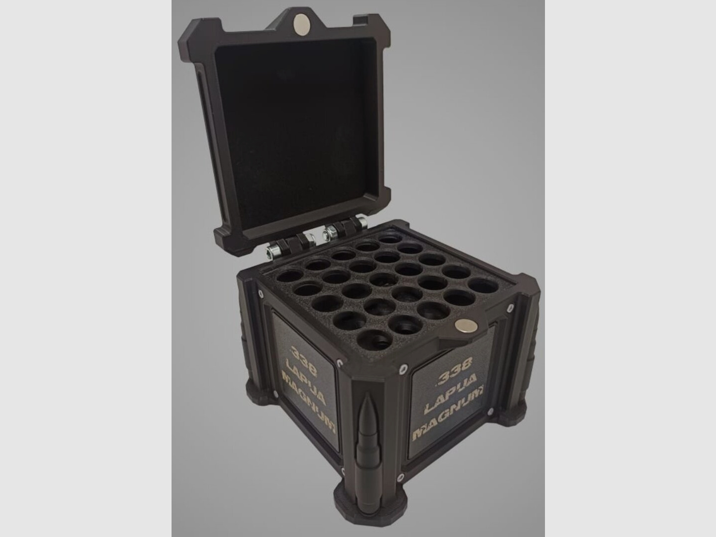 3D-Printed Precision Ammunition Box, Cartridge Box, AmmoBox .338 Lapua Magnum
