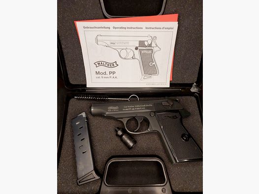 Walther PP Schreckschuss Pistole Kal. 9mm P.A.K. schwarz brüniert (PTB 923)